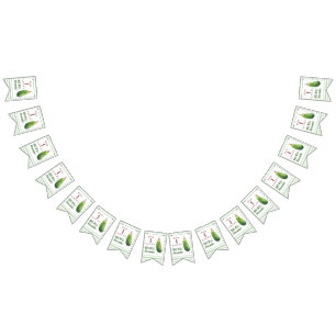 Waterverf komkommer Big Dill verjaardagsfeestje Vlaggetjes