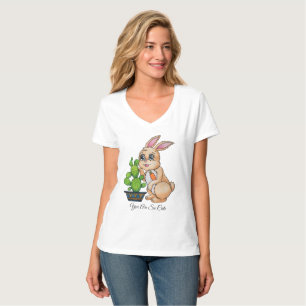 Waterverf konijn en leuke cactus t-shirt
