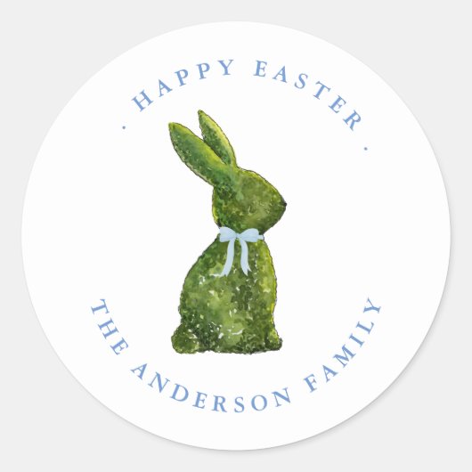 Waterverf konijn Happy Easter Ronde Sticker (Voorkant)