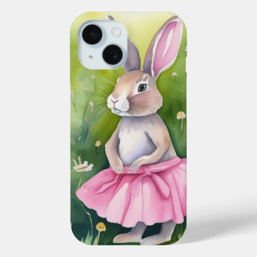 Waterverf konijn in roze tutu Case-Mate iPhone case (Achterkant)