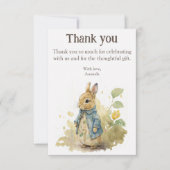 Waterverf Konijn Peter Party Bedankkaart (Voorkant)