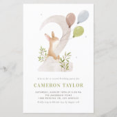 Waterverf Konijn Tweede Verjaardagsuitnodiging (Voorkant)