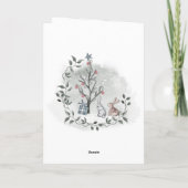 Waterverf konijnenkerstbomen kaart (Achterkant)