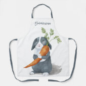 Waterverf konijntje monogram schort (Voorkant)