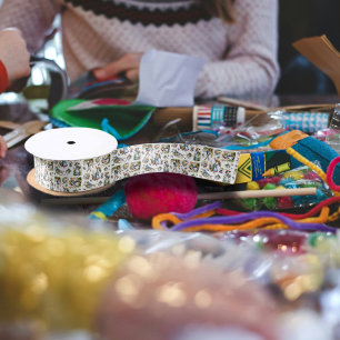  Waterverf konijntje paasei bloemmotief Lint