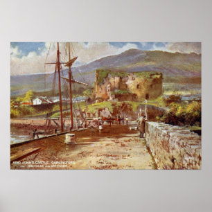 waterverf Koning John's Castle Carlingford Poster