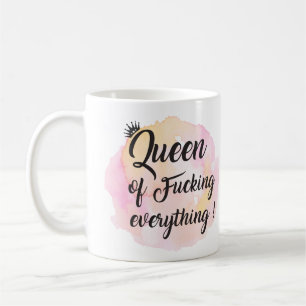 Waterverf Koningin van f*cking alles! Koffiemok