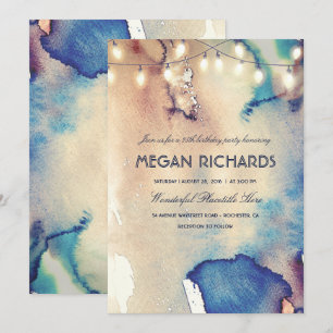 Waterverf Koord straten strandstrandag Kaart