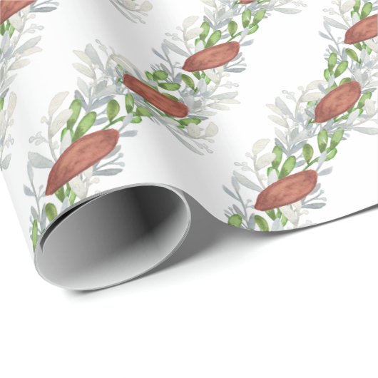 Waterverf koperen lint krans kerst Garland Cadeaupapier (Rol Hoek)