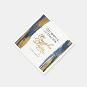 Waterverf Koppels Bruiloft Servetten | Blauwe Abst (Hoek)