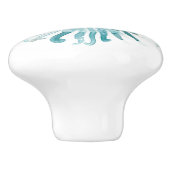 Waterverf koraal - blauw 2 keramische knop (Zijkant)