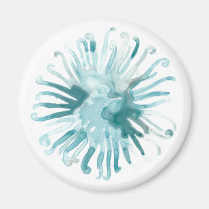 Waterverf koraal - blauw 2 magneet