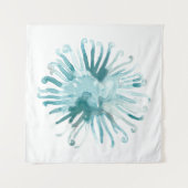 Waterverf koraal - blauw 2 wandkleed (Voorkant (horizontaal))