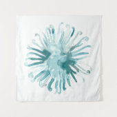 Waterverf koraal - blauw 2 wandkleed (Voorkant)