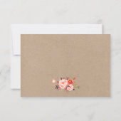 Waterverf Koraal Bloemen Kraft RSVP Wedding (Achterkant)