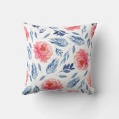 Waterverf koraal- en zeemantmeel kussen (Achterkant)