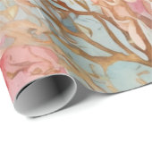 Waterverf Koraal luxueus Cadeaupapier (Rol Hoek)