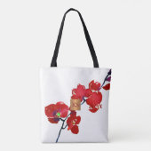 Waterverf koraal orchidee metallic koper monogram draagtas (Achterkant)