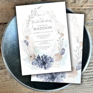 Waterverf Koraal Seashell Beach Bachelorette Party Kaart