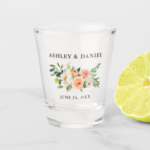 Waterverf Koral Floral Wedding Shot Glas