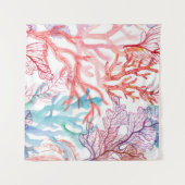 Waterverf koralen: onderwater wereld patroon. wandkleed (Voorkant (horizontaal))