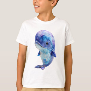 Waterverf Kosmische Sterrenstelsel Walvis Kinderen T-shirt