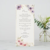 waterverf Kosmos Bloemen Bruiloft Menu (Staand voorkant)