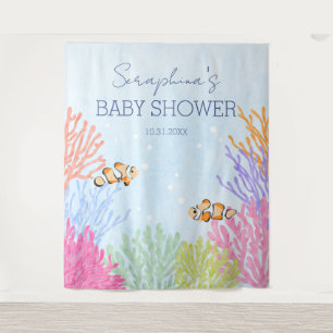 Waterverf Koudvis Baby shower koraalrif Wandkleed