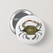 Waterverf krab - grijs ronde button 5,7 cm (Voorkant /achterkant)