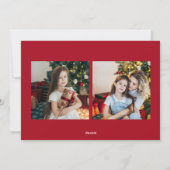 Waterverf Krans Foto Moderne Kerst Feestdagenkaart (Achterkant)