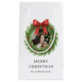 Waterverf Krans Foto Moderne Kerst Klein Cadeauzakje (Voorkant)