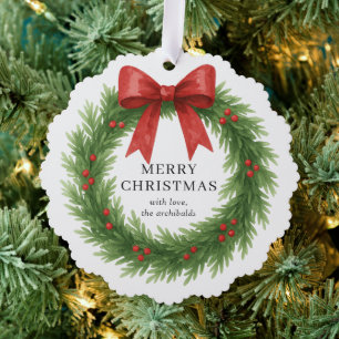 Waterverf Krans Foto Moderne Kerst Ornament Kaart