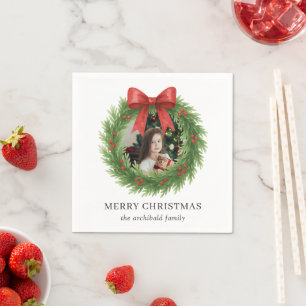 Waterverf Krans Foto Moderne Kerst Servet