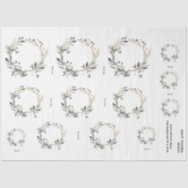 Waterverf Krans Greenery Foliage en bessen Tissuepapier