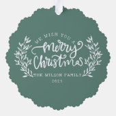 Waterverf Krans hulstbessen en groene bladeren Ornament Kaart (Achterkant)