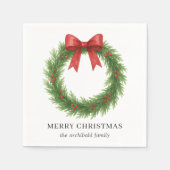 Waterverf Krans Moderne Kerst Servet (Voorkant)