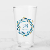 Waterverf krans - Monogram Glas (Voorkant)