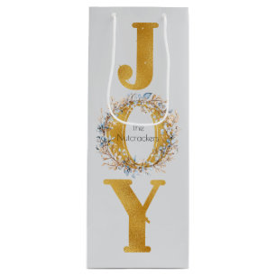 Waterverf Krans Notenkraker Kerst Wijn Cadeautas