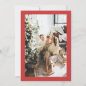 Waterverf Krans Rode Bessen Foto Kerst Feestdagenkaart (Achterkant)