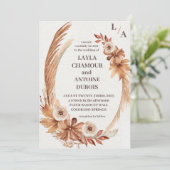 Waterverf krans Trouwuitnodiging 2025 Kaart (Staand voorkant)