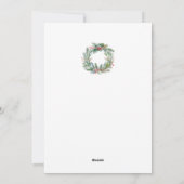 Waterverf krans Vrolijk Kerstfeest gepersonaliseer Feestdagenkaart (Achterkant)