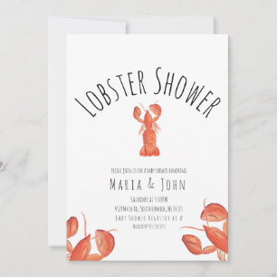 Waterverf Kreeft Feest Baby Shower Krab Kook Aankondiging