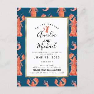 Waterverf Kreeft Garnalen Rivierkreeft Bruidsdouch Briefkaart