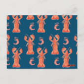 Waterverf Kreeft Schaaldier Bruidsdiner  Briefkaart (Achterkant)