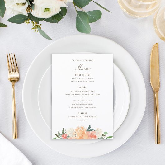 Waterverf Kreukkleur voor vloeiend perzik Menu