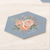 Waterverf Kreukperzikkleurige Rozen Roze Kartonnen Onderzetters (Schuin)