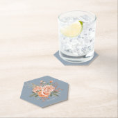 Waterverf Kreukperzikkleurige Rozen Roze Kartonnen Onderzetters (Insitu)