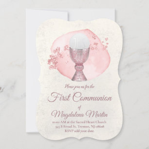 waterverf kring Eerste Communie meisje Kaart