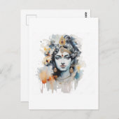 Waterverf Krishna Schilderen Briefkaart (Voorkant / Achterkant)