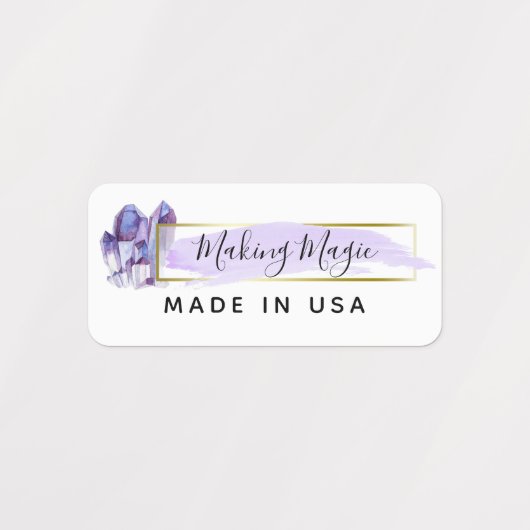 Waterverf kristallen & goud minimalistische kledin labels (Design 1)